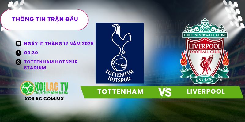 Thông tin trận đấu Tottenham vs Liverpool